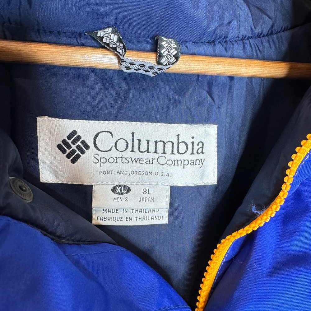 Vintage Columbia Men’s XL Colorblock Rain Jacket Blue Outdoor Y2K Gorpcore - Picture 3 of 8